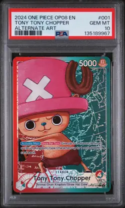 2024 ONE PIECE OP08-TWO LEGENDS ALTERNATE ART #001 TONY TONY CHOPPER PSA 10 - Image 1
