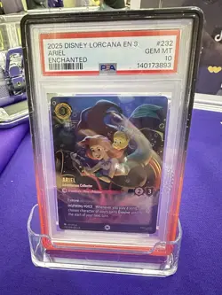 💎PSA 10 ARIEL ADVENTUROUS COLLECTOR ENCHANTED - 2025 FABLED DISNEY LORCANA EN 9 - Image 1