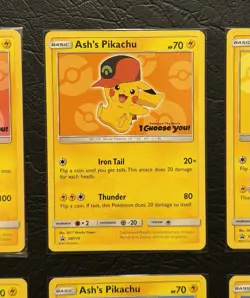 Pokemon TCG Ash’s Pikachu SM108 SM110 SM111 SM112 SM113 SM114 Promo Cards NM/M - Image 3