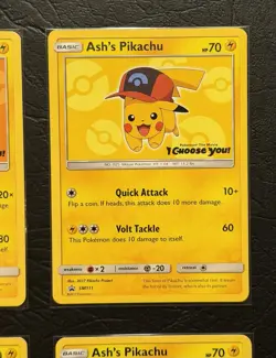 Pokemon TCG Ash’s Pikachu SM108 SM110 SM111 SM112 SM113 SM114 Promo Cards NM/M - Image 4