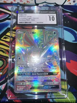 CGC 10 Palkia GX 132/131 SM Forbidden Light Rainbow Rare Holo Pokemon TCG - Image 1