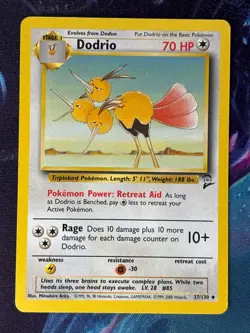 Dodrio - Base Set 2 - Uncommon - 37/130 - Vintage 2000 WOTC Pokemon Card - Image 1