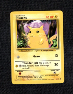 Pokemon TCG Base Set Pikachu Card 58/102 Unlimited Regular Common LP - Image 1