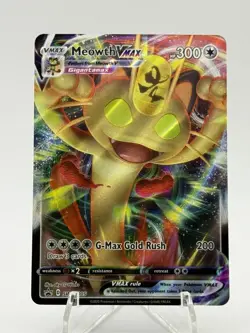 Meowth VMAX SWSH005 Full Art Holo Ultra Rare Promo Pokemon Card - NM - Image 1