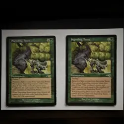 Magic: The Gathering Saproling Burst x2 Enchantment Blue Card Critchlow 2001 - Image 1