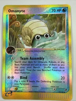 Omanyte 70/100 EX Sandstorm E Series Reverse Holo Pokemon Trading Card - Image 1
