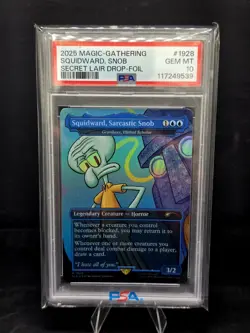 2025 Magic The Gathering Secret Lair Squidward Sarcastic Snob Foil PSA 10 - Image 1