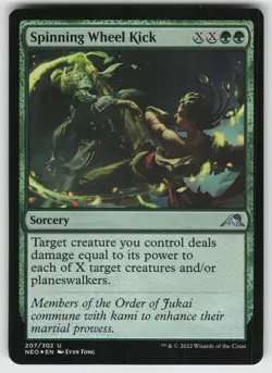 Spinning Wheel Kick Foil U Kamigawa: Neon Dynasty 207 MTG - Image 1
