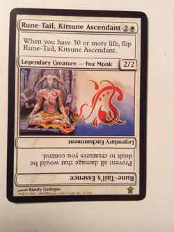 MTG Saviors of Kamigawa 1X Rune-Tail, Kitsune Ascendant Lightly Played, English - Image 1