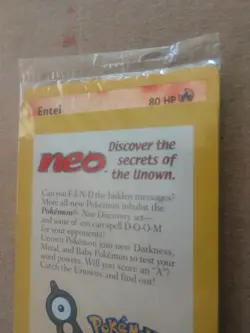 Entei 2001 movie promo Pokemon Card still in package this is a Holographic card - Image 1