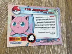 JIGGLYPUFF #39 Pokemon Card Blue Logo Topps TV Animation Edition 1999 NM - Image 2
