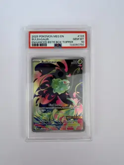 PSA 10 Bulbasaur box topper stamp #133 2025 Pokemon Mega Evolution - Image 1