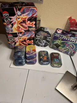 Pokemon TCG Empty Tin Lot Pokemon Including Rare Black And White Reshiram Tin - Image 2