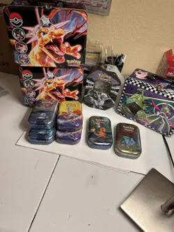 Pokemon TCG Empty Tin Lot Pokemon Including Rare Black And White Reshiram Tin - Image 3