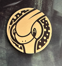 Pokemon TCG flip coin Flygon gold mirror holofoil Firemist theme deck - Image 1