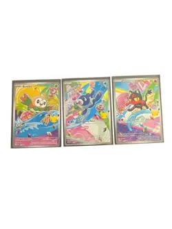 Pokemon First Partner Illustration Collection Rowlet Litten Popplio Set - Image 1