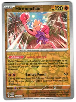 Hitmonchan 107/165 Reverse Holo SV: Scarlet & Violet 151 English Pokemon NM - Image 1