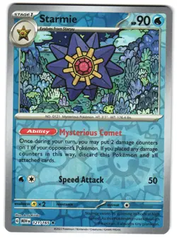 Starmie 121/165 Reverse Holo SV: Scarlet & Violet 151 English Pokemon NM - Image 1