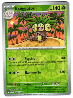 Exeggutor 103/165 Reverse Holo SV: Scarlet & Violet 151 English Pokemon NM - Image 1