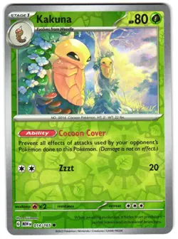 Kakuna 014/165 Reverse Holo SV: Scarlet & Violet 151 English Pokemon NM - Image 1