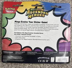 Pokemon Ascended Heroes 3 Pack Tech Sticker Collection Lot Ghastly & Charmander - Image 3