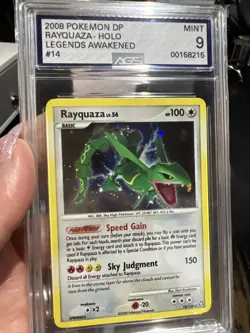 2008 Pokemon Diamond & Pearl Legends Awakened Rayquaza Holo #14 Graded AGS 9 - Image 1