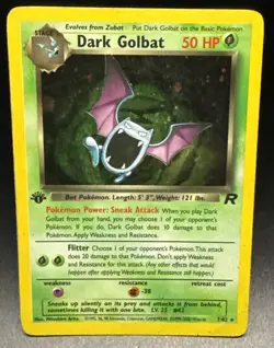 ✅🔥2000 Pokemon Dark Golbat 1st Edition Holo 7/82 Team Rocket NMT🔥✅ - Image 1