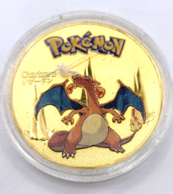 🔥 Charizard Pokemon TCG Anime Collectable Commemorative Gold Medal Coin Card - Image 1
