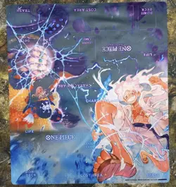 One Piece 2-Player Playmat Luffy Teach Blackbeard UNUSED Official Bandai - Image 1