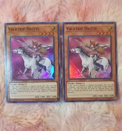 2X Yugioh Valkyrie Dritte SHVA-EN001 1st Edition Super Rare Shadows In Valhalla - Image 1