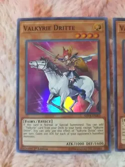 2X Yugioh Valkyrie Dritte SHVA-EN001 1st Edition Super Rare Shadows In Valhalla - Image 2