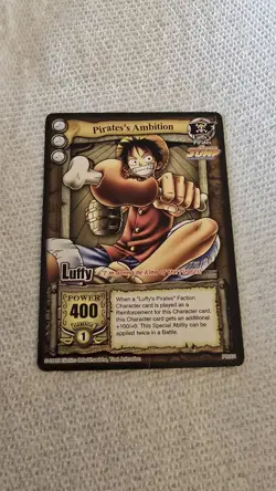 1x One Piece CCG Pirate’s Ambition Luffy PR001 Shonen Jump Promo Moderate Play - Image 2