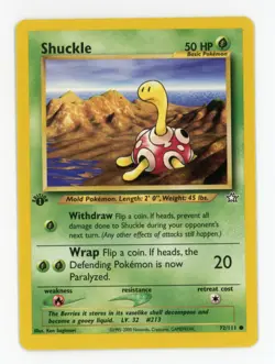 Shuckle 72/111 1st Edition Neo Genesis Common Pokemon - NM / LP - Image 1