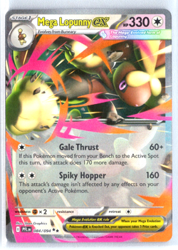 Mega Lopunny ex 084/094 Pokemon Mega Evolution Phantasmal Flames Double Rare - Image 1