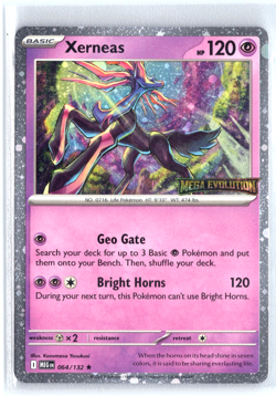 Xerneas 064/132 Stamped Best Buy Promo Pokemon Mega Evolution Cosmos Holo - Image 1