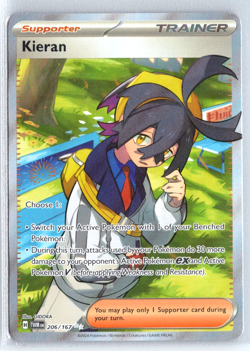 Kieran 206/167 Pokemon Scarlet & Violet Twilight Masquerade Ultra Rare - Image 1