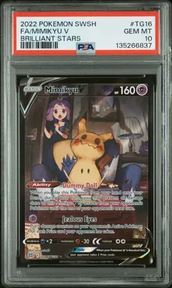Mimikyu V TG16/TG30 Pokemon Sword & Shield Brilliant Stars PSA 10 - Image 1