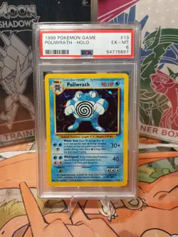 1999 Pokemon Base Set Unlimited Poliwrath Holo #13 PSA 6 - Image 1