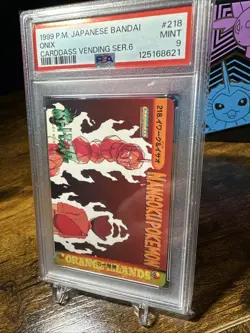 1999 Pokemon Japanese Bandai Anime Vending Series 6 #218 Onix PSA 9 - Image 2