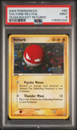2004 POKEMON EX TEAM ROCKET RETURNS VOLTORB #80 REVERSE PSA 9 MINT #116952334 - Image 1
