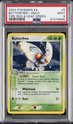 2004 POKEMON EX FIRE RED & LEAF GREEN #2 BUTTERFREE-HOLO PSA 9 - Image 1