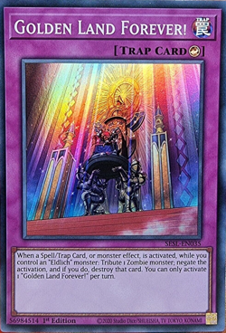Golden Land Forever! - SESL-EN035 - Super Rare 1st Edition YuGiOh TCG Card - Image 1