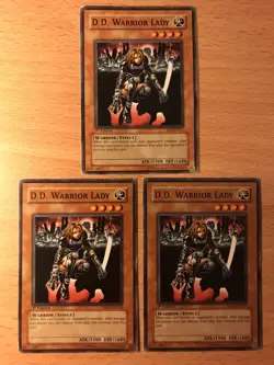 Yugioh X3 D.D. Warrior Lady 1st Edition Cards, LP, X2 sdde-en010, X1 sd5-en011 - Image 1