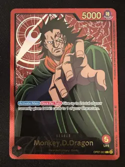 ONE PIECE Monkey D.Dragon (Gold Text) OP07-001 SPR Anime 25th Collection EB02 - Image 1