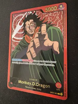 ONE PIECE Monkey D.Dragon (Gold Text) OP07-001 SPR Anime 25th Collection EB02 - Image 2