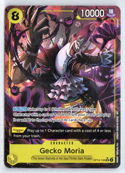 Gecko Moria OP14-104 One Piece The Azure Sea's Seven Alternate Art - Image 1