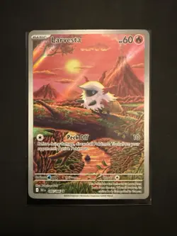 Pokemon TCG Larvesta Black Bolt Full Art Illustration Card IR 99/086 - Image 1