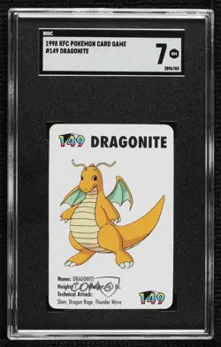 Dragonite Pokemon KFC Mini Cards SGC 7 1998 - Image 1