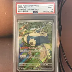 Pokemon TCG Snorlax SVP 051 151 Elite Trainer Box Black Star Promo Card - PSA 9 - Image 1