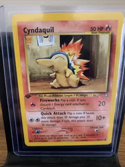 Pokemon Neo Genesis TCG Cyndaquil Card 57/111 Regular 1st Edition Common MP - Image 1
